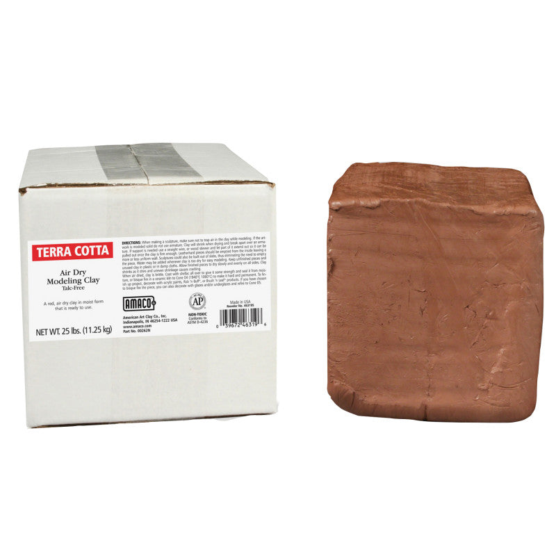 AMACO - Air Dry Clay, Terra Cotta, 25 lbs.