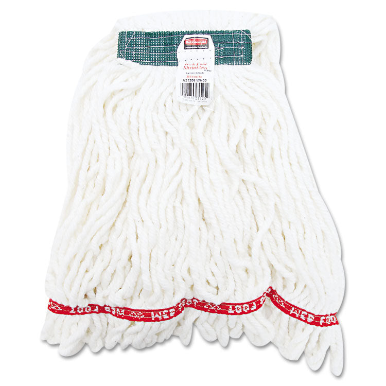 Rubbermaid Commercial - Web Foot Shrinkless Looped-End Wet Mop Head, Cotton/Synthetic, Medium, White