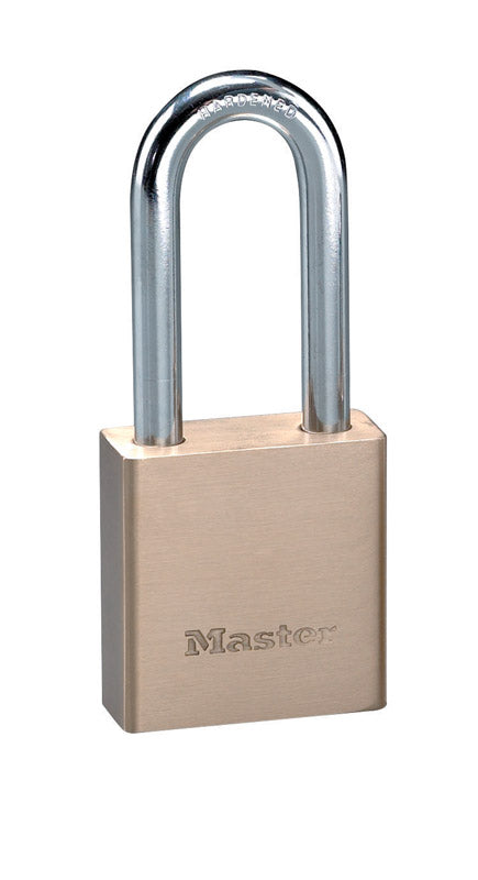 MASTERLOCK - Master Lock 1-9/16 in. H X 3/4 in. W X 1-3/4 in. L Brass 5-Pin Cylinder Padlock