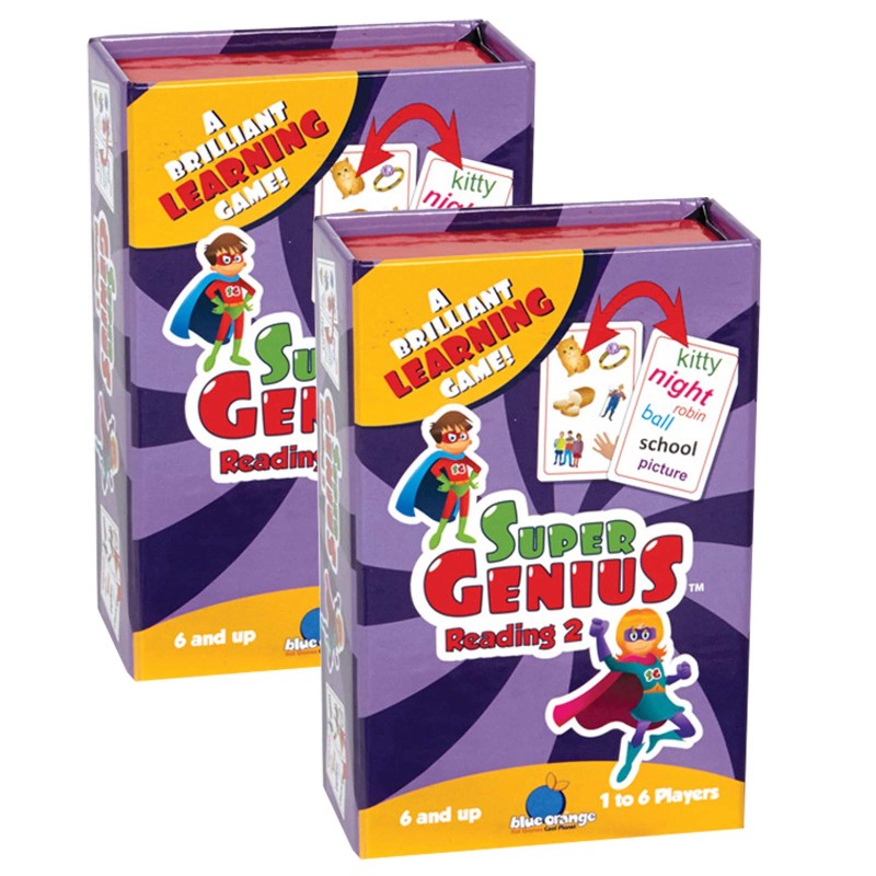 BLUE ORANGE GAMES - Super Genius™ Reading 2 Game, Pack of 2