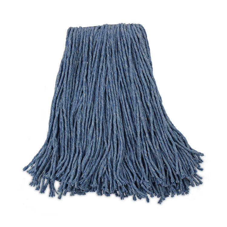 Boardwalk - Mop Head, Standard Head, Cotton/Synthetic Fiber, Cut-End, #20, Blue, 12/Carton