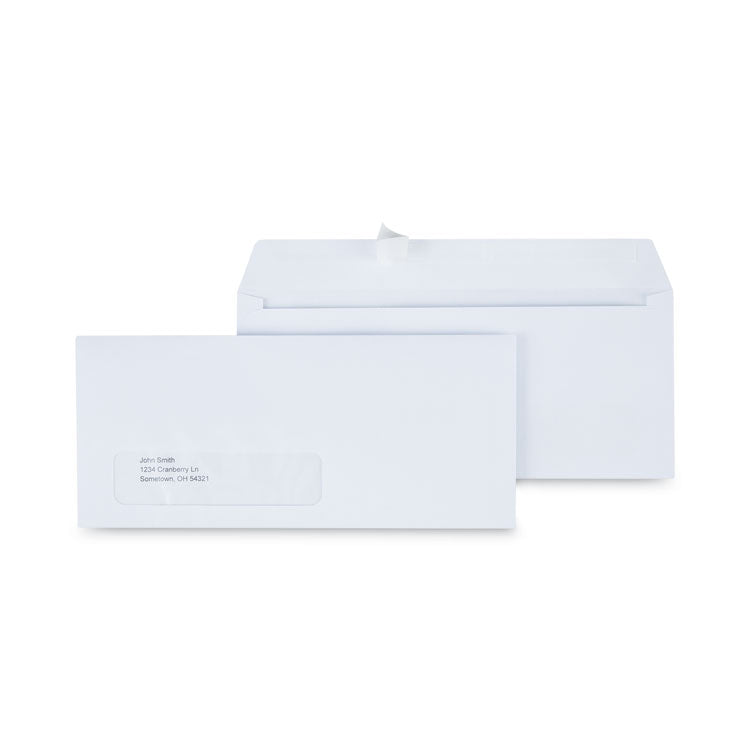 Universal - Peel Seal Strip Business Envelope, Address Window, #10, Square Flap, Self-Adhesive Closure, 4.13 x 9.5, White, 500/Box