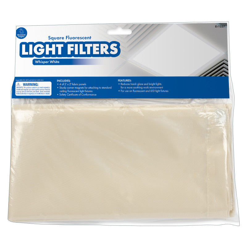 EDUCATIONAL INSIGHTS - Classroom Light Filters, 2' x 2', Whisper White, Set of 4