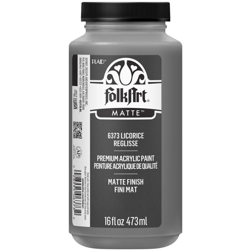 Acrylic Paint Matte, 16oz., Licorice