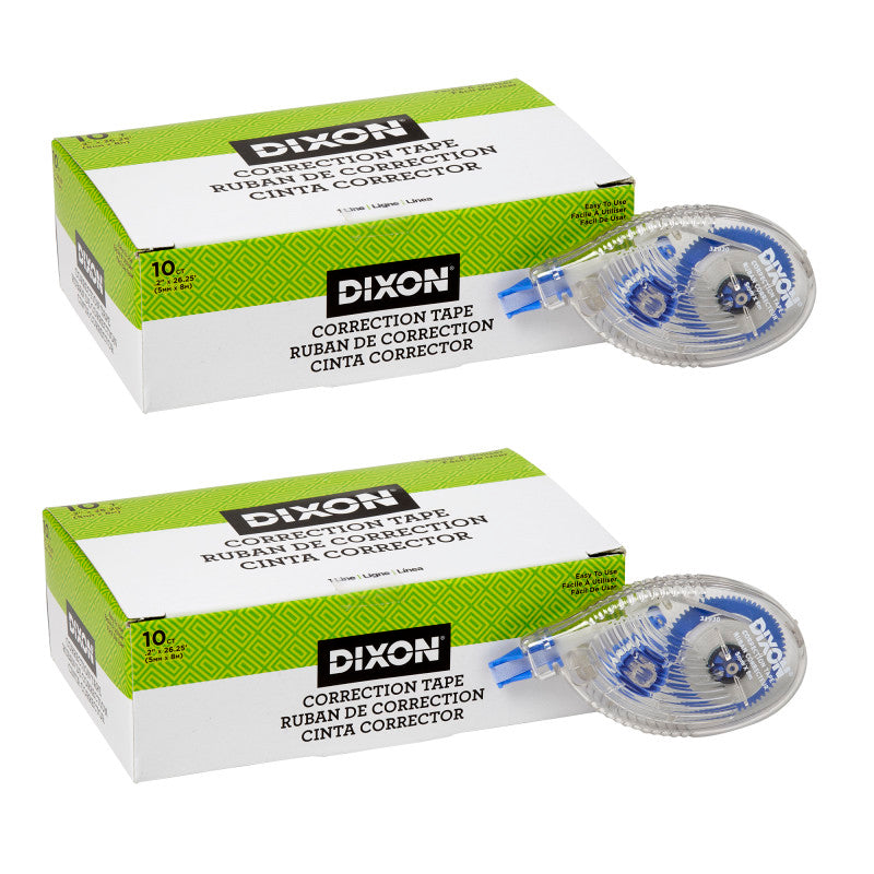 DIXON - Correction Tape, 1 Line, 10 Per Pack, 2 Packs