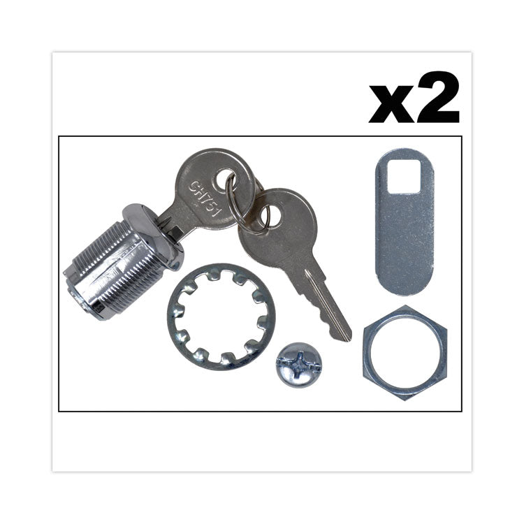 Rubbermaid Commercial - Replacement Lock and Keys for Cleaning Carts, Silver