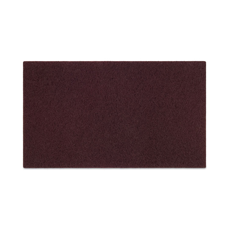 Boardwalk - Deep Scrub Pads, 20 x 14, Maroon, 10/Carton