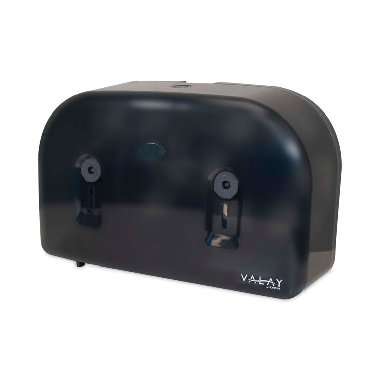 Morcon Tissue - Valay Plastic Mini Jumbo Bath Tissue Dispenser, Two Rolls, 9.75 x 15.87 x 5.25, Black