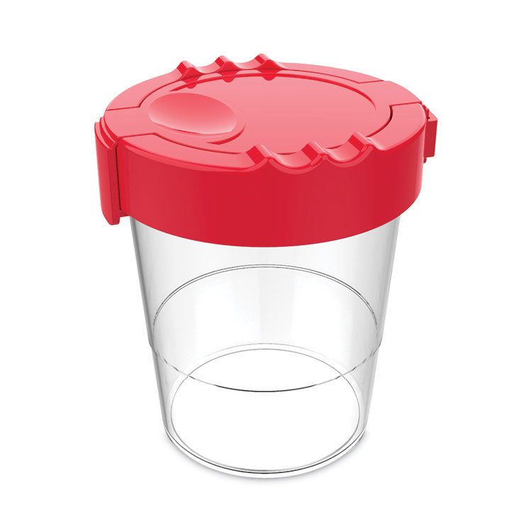 deflecto - Antimicrobial No Spill Paint Cup, 3.46 w x 3.93 h, Red