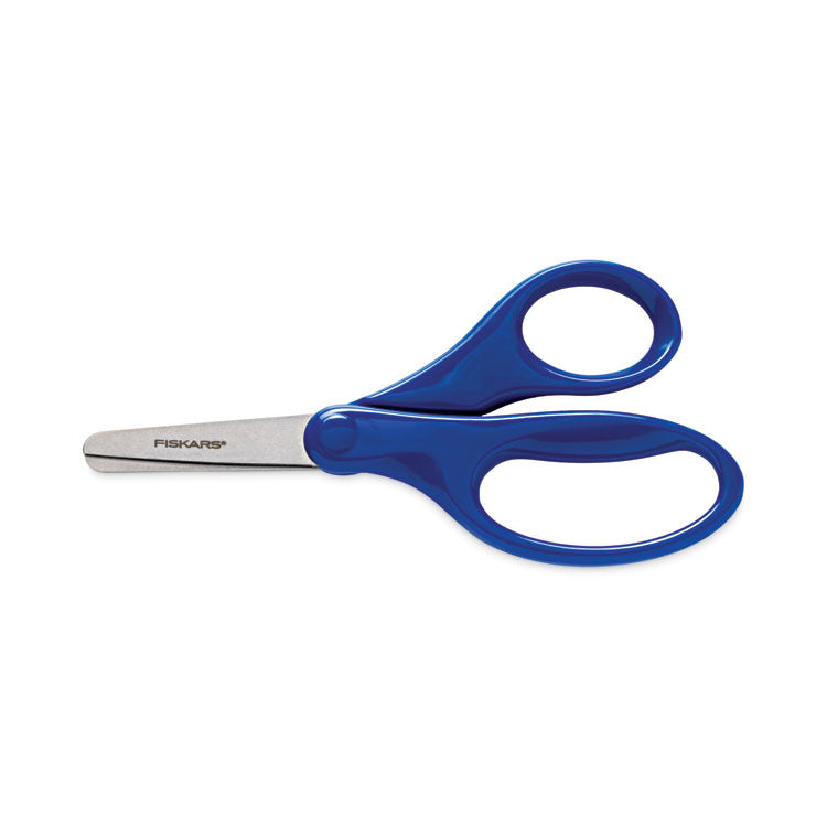 Fiskars - Kids/Student Scissors, Rounded Tip, 5" Long, 1.75" Cut Length, Assorted Straight Handles