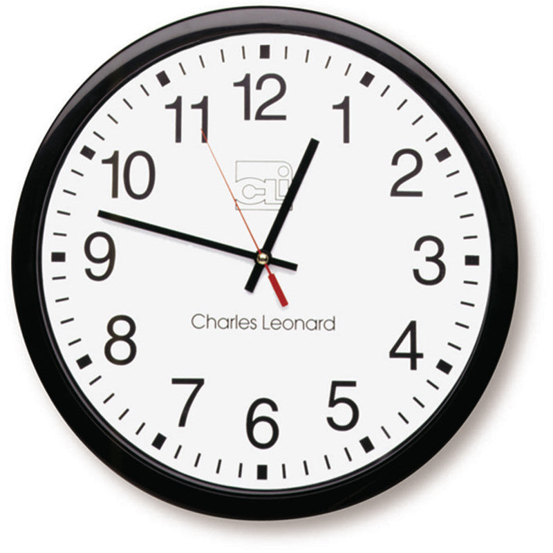 CHARLES LEONARD - Wall Clock, 14" Thinline Quartz