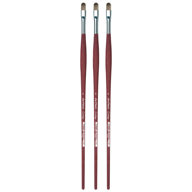 COLLEGE Student Brush, Synthetic, Acrylic & Oil, Filbert, Series 8750, Size 8, Pack of 3