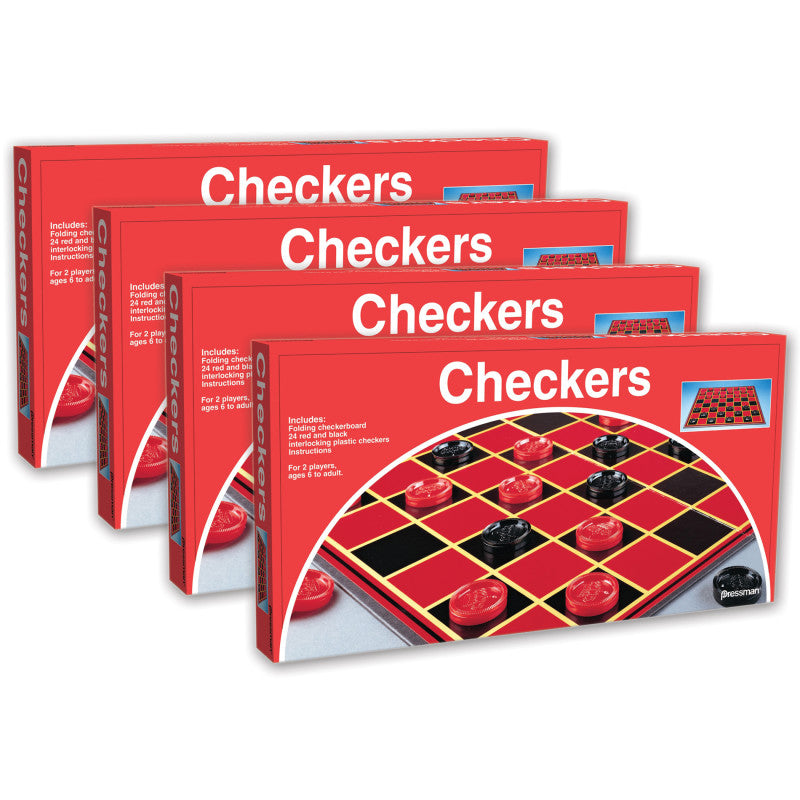 PRESSMAN - Checkers Game, Pack of 4