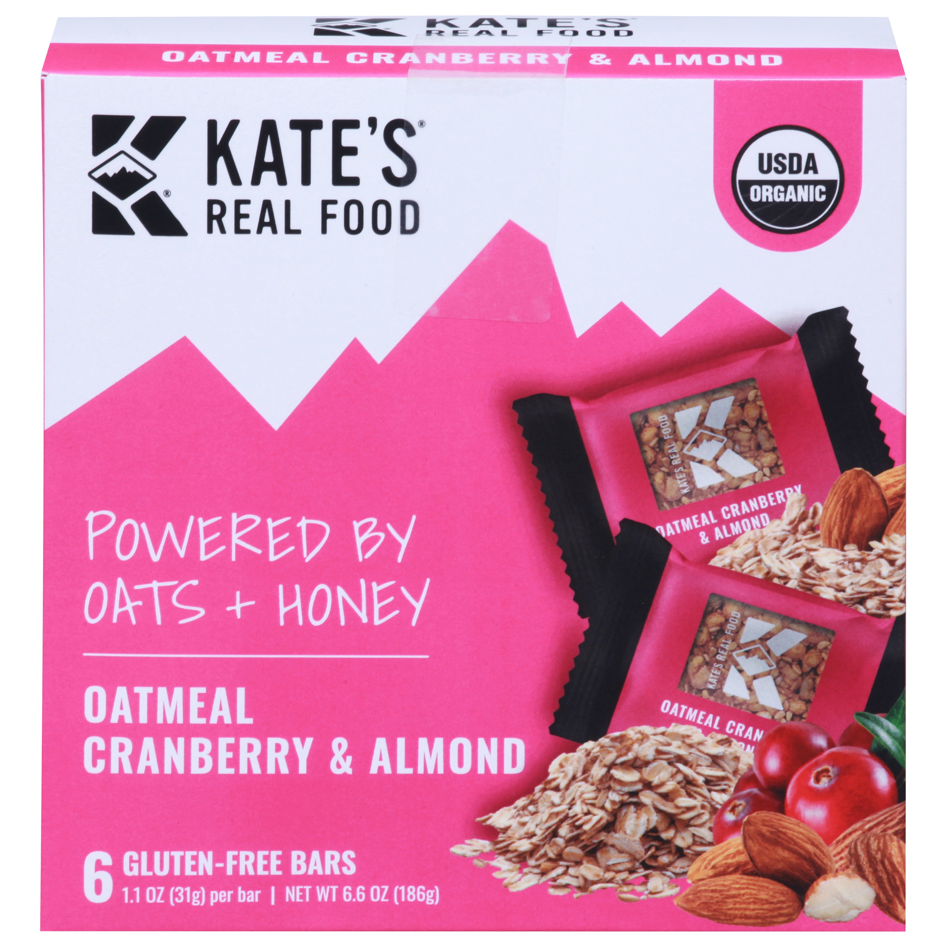 Kate's Real Food Cranberry & Almond Oatmeal 6 - 1.1 oz ea - Case of 8