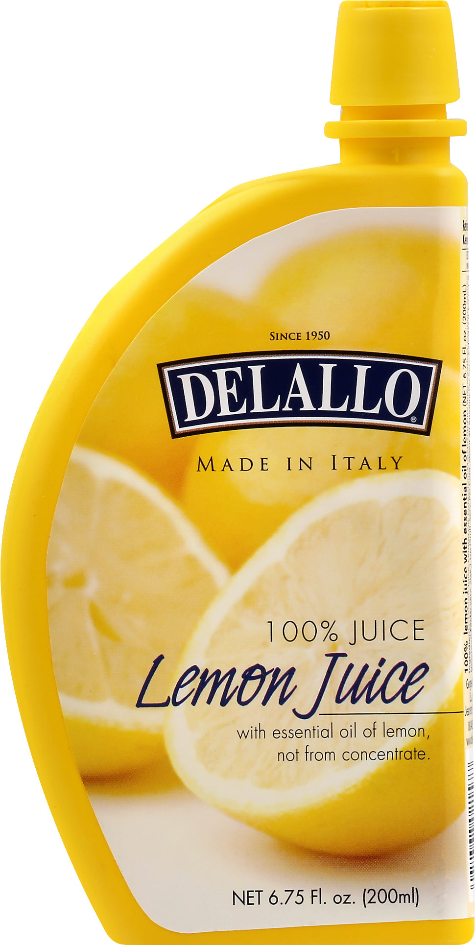 Delallo Lemon 100% Juice 6.75 oz - Case of 12