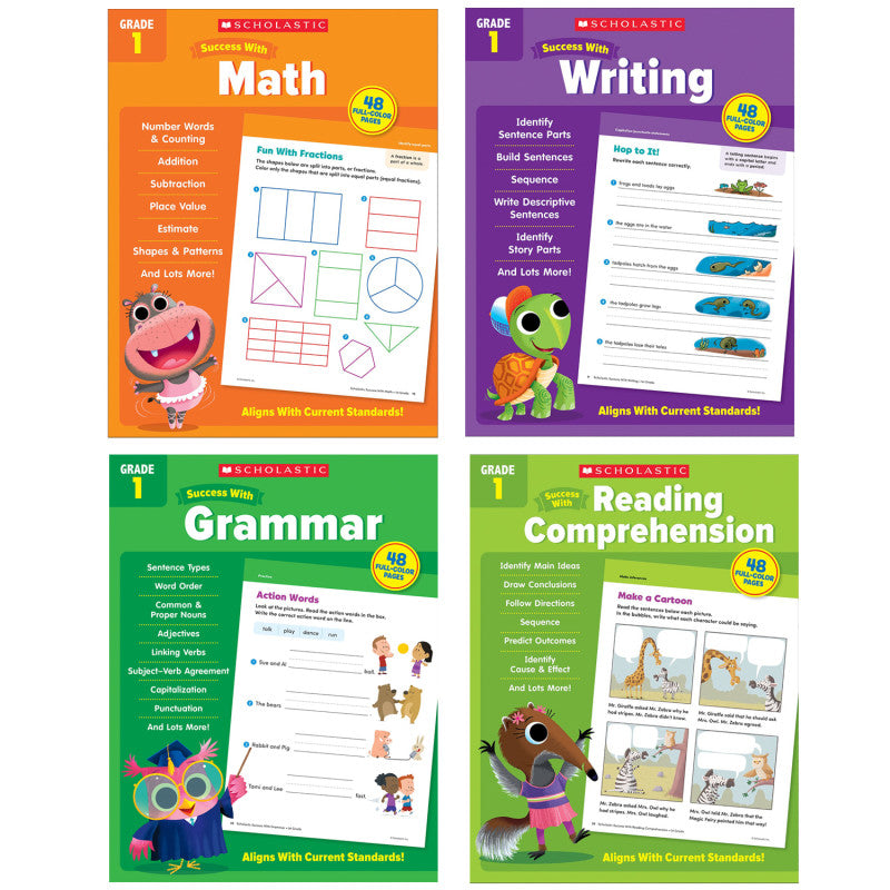 SCHOLASTIC TEACHING SOLUTIONS - Scholastic First Grade Success Workbooks, 4 Book Set