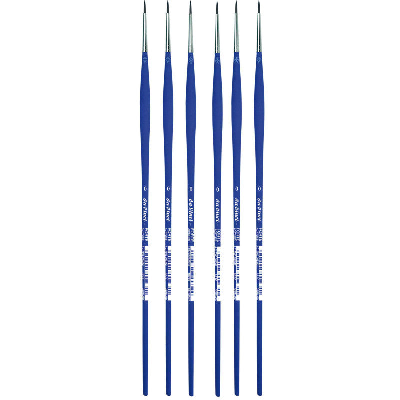FORTE-Acrylics Student Brush, Synthetic, Acrylic & Oil, Round, Series 8630, Size 0, Pack of 6