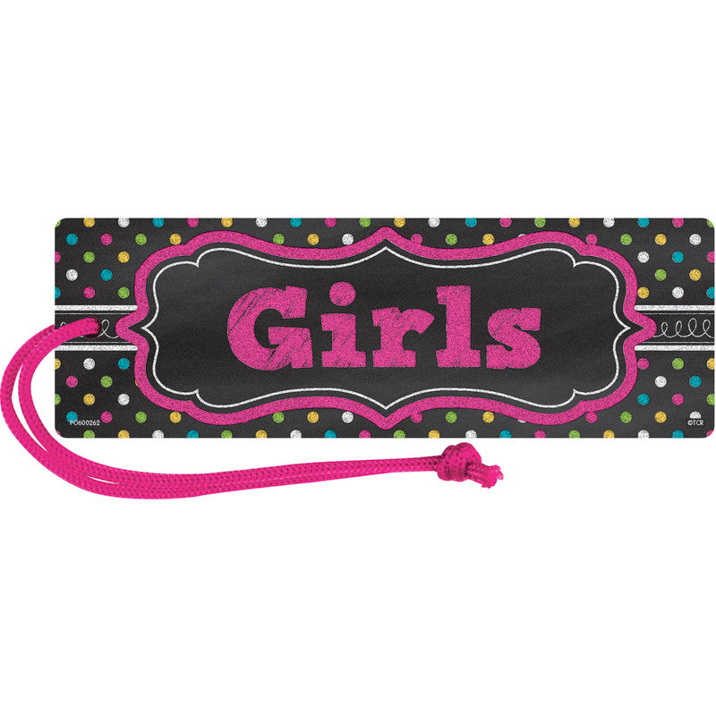 TEACHER CREATED RESOURCES - Chalkboard Brights Magnetic Girls Pass, Pack of 6