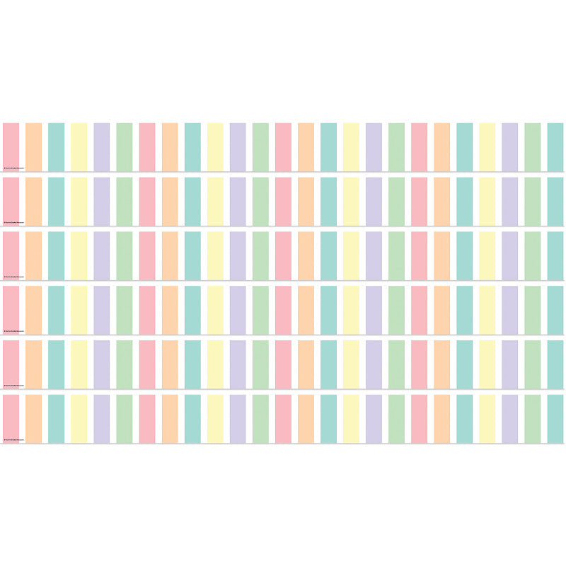 TEACHER CREATED RESOURCES - Pastel Pop Stripes Straight Border Trim, 35 Feet Per Pack, 6 Packs