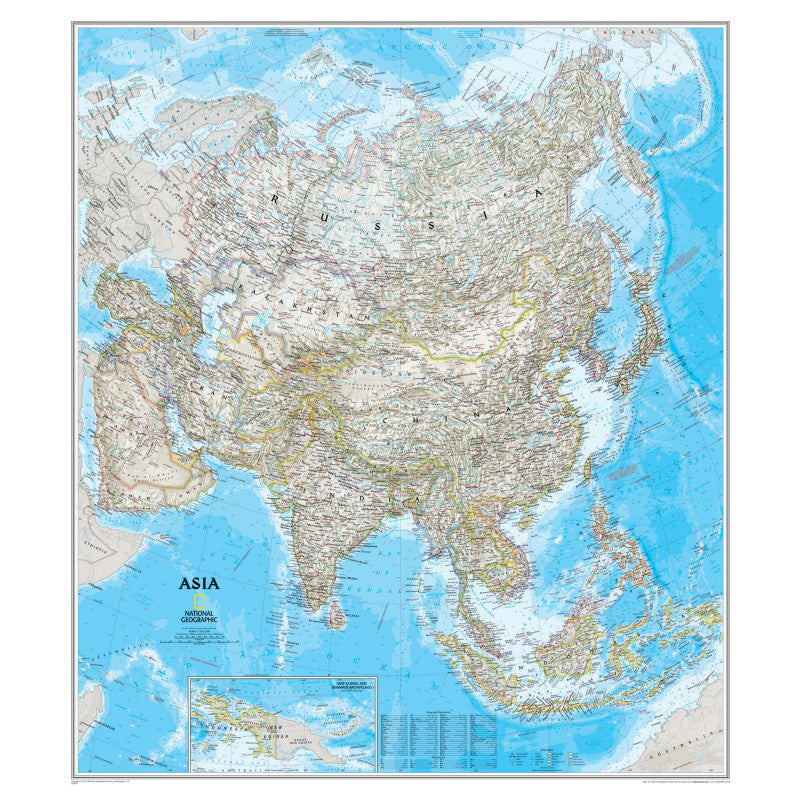 NATIONAL GEOGRAPHIC - Asia Wall Map, 34" Width, 38" Length