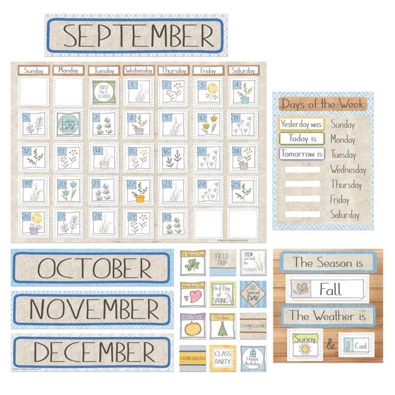EUREKA - A Close-Knit Class Calendar Set Bulletin Board Set