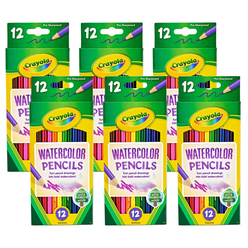 Watercolor Pencils, 12 Per Box, 6 Boxes