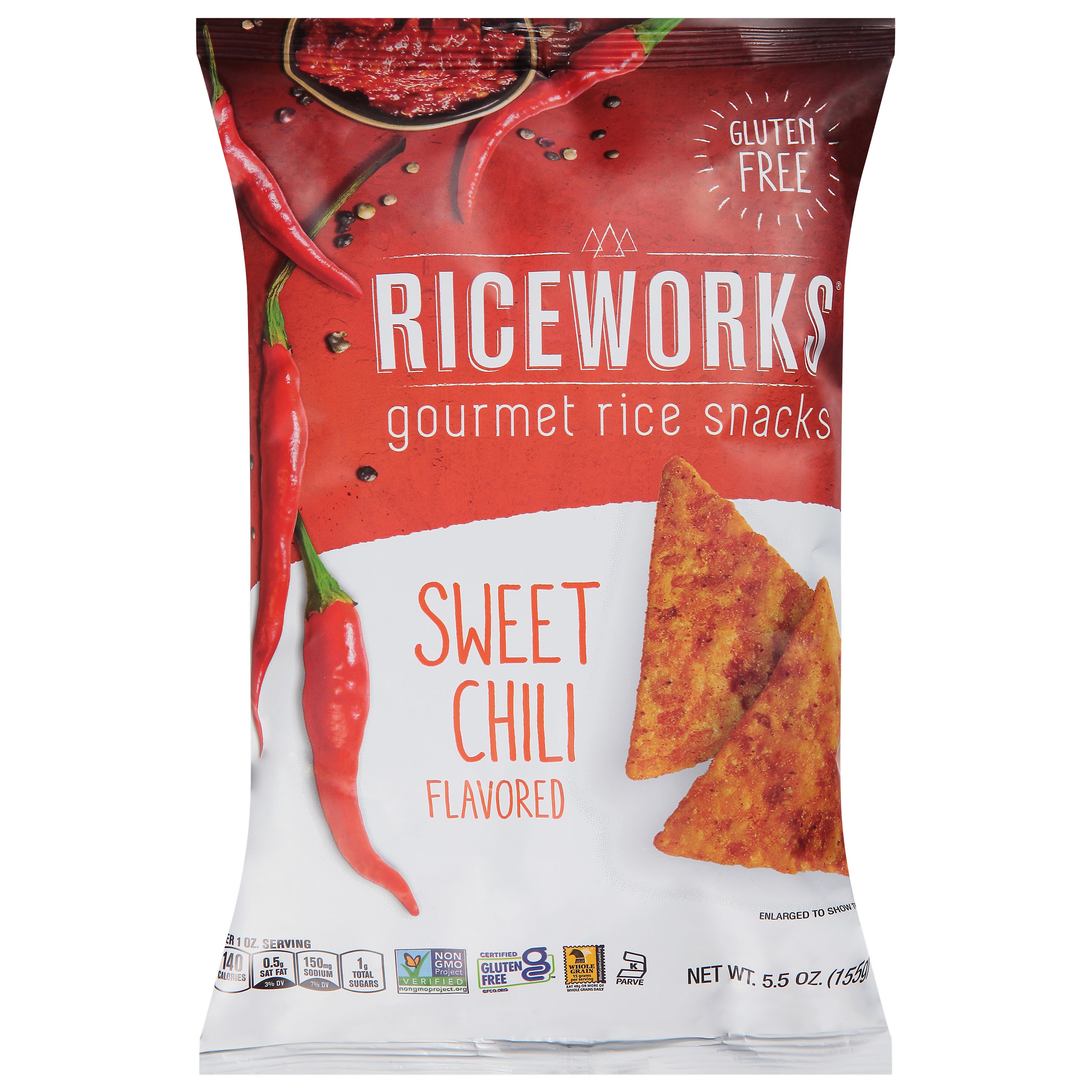 Riceworks Gourmet Sweet Chili Flavored Rice Snacks 5.5 oz - Case of 6