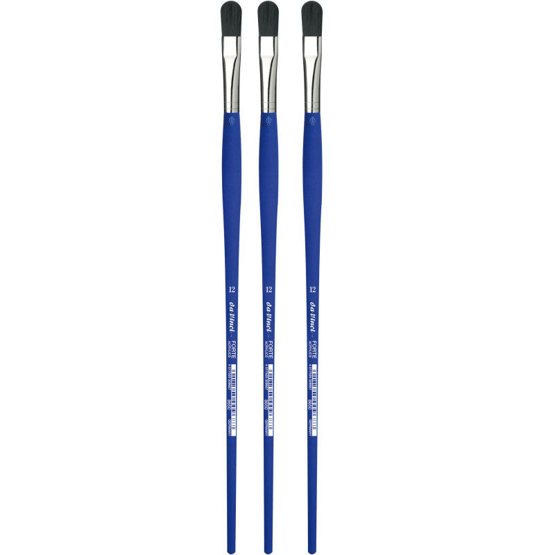FORTE-Acrylics Student Brush, Synthetic, Acrylic & Oil, Filbert, Series 8650, Size 12, Pack of 3