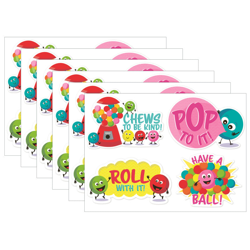 EUREKA - Jumbo Scented Stickers, Bubblegum, 12 Per Pack, 6 Packs