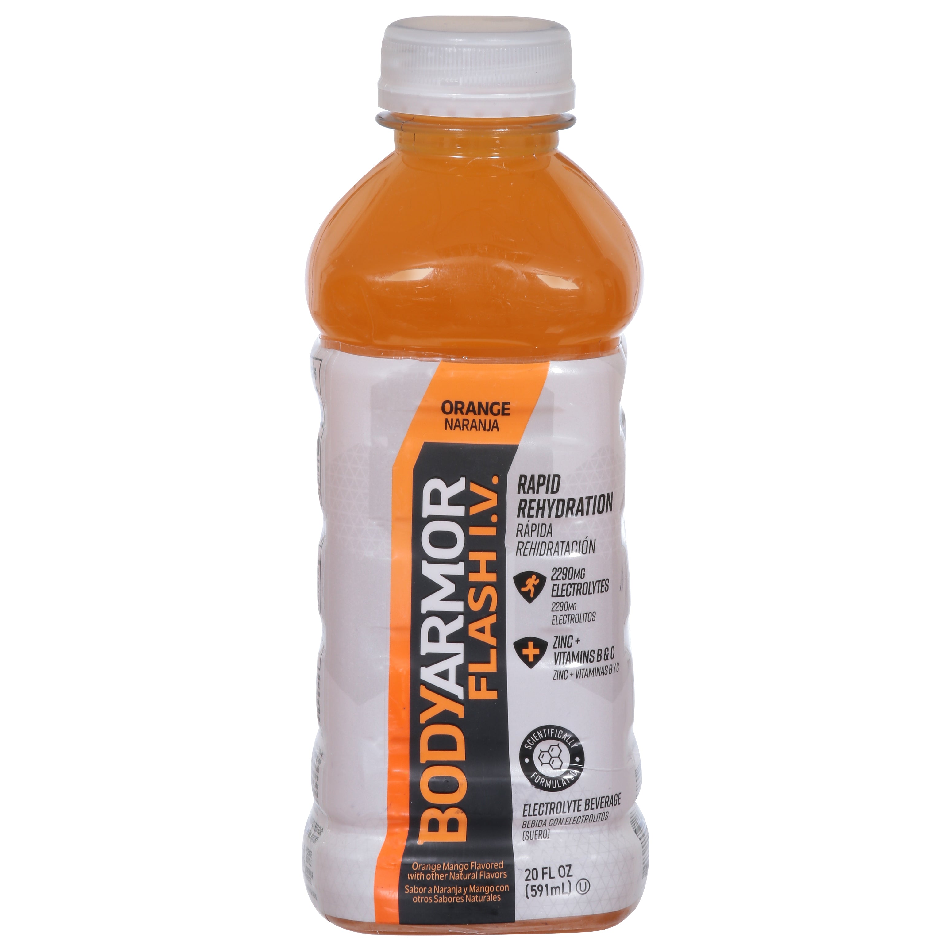 BodyArmor Flash I.V. Orange Electrolyte Beverage 20 fl oz - Case of 12