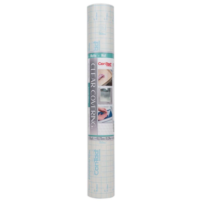 CON-TACT BRAND - Clear Cover™ Adhesive Covering, Clear, 18" x 50 ft, Matte