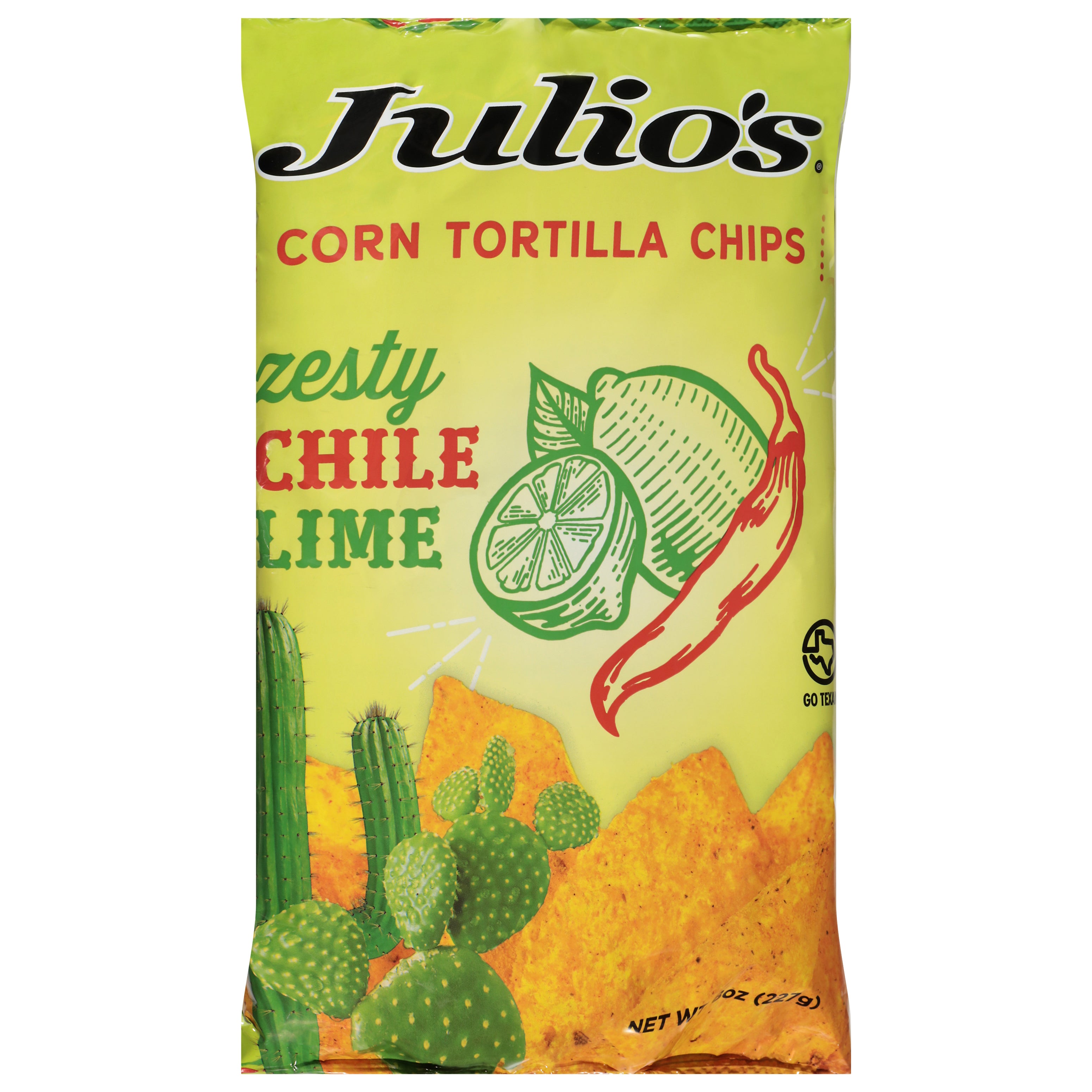 Julio's Zesty Chile Lime Corn Tortilla Chips 8 oz - Case of 6