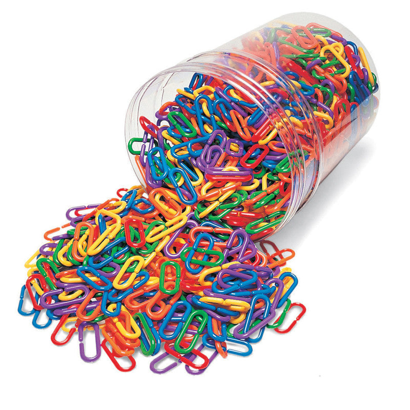 LEARNING RESOURCES - Link 'N' Learn® Rainbow Links in a Bucket, Set of 1000