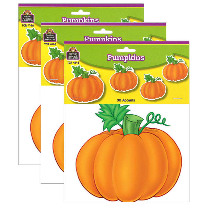 TEACHER CREATED RESOURCES - Pumpkins Accents, 30 Per Pack, 3 Packs