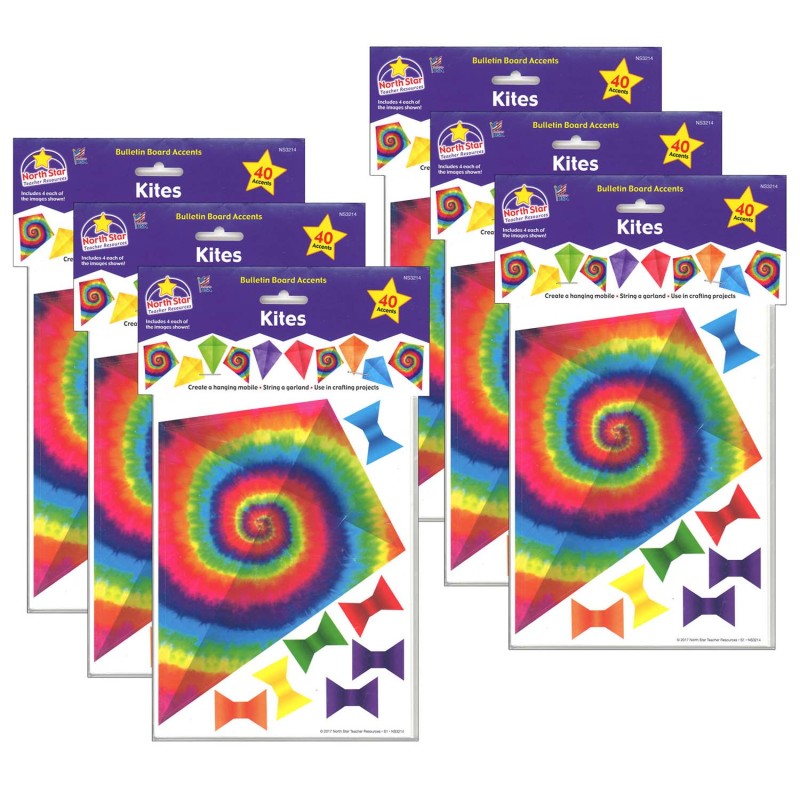 NORTH STAR TEACHER RESOURCES - Bulletin Board Accents, Kites - Soar To Your Potential, 40 Per Pack, 6 Packs