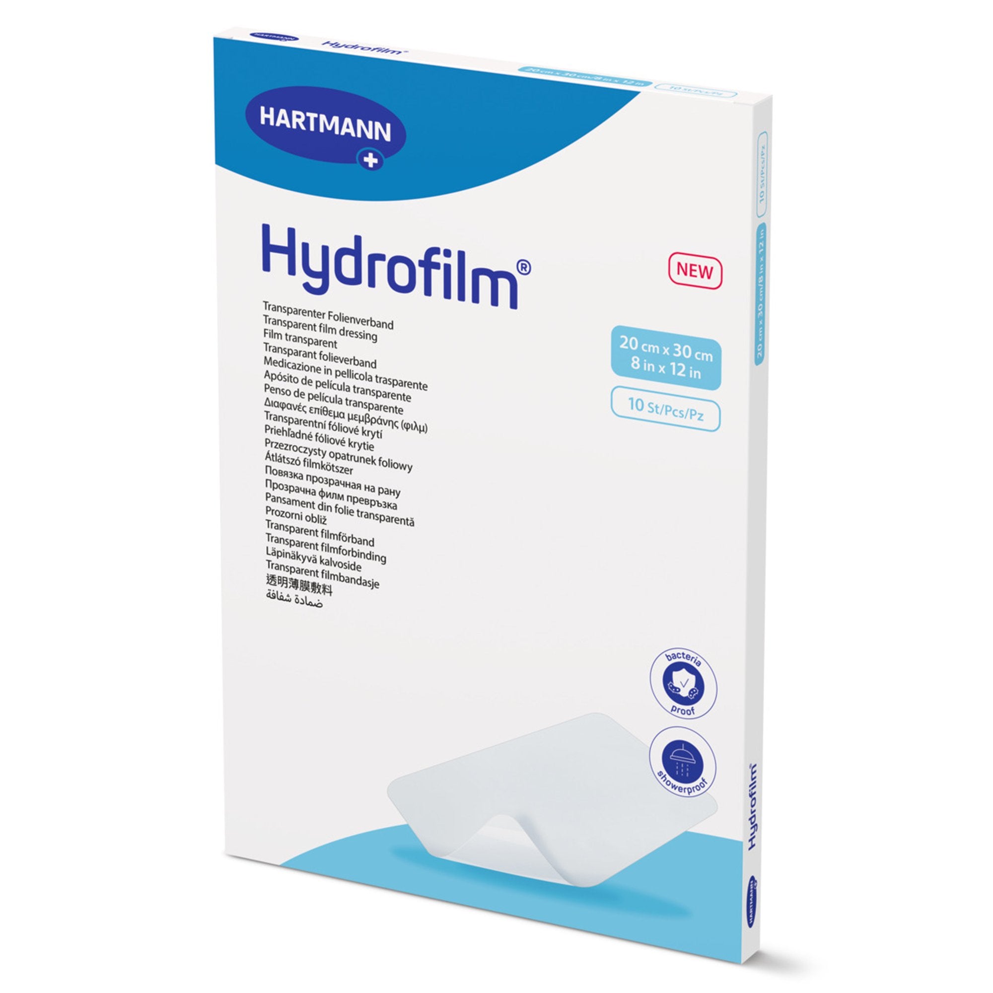 Hartmann - Transparent Film Dressing Hydrofilm® 8 X 12 Inch 4 Tab Delivery Rectangle Sterile [10/BX]