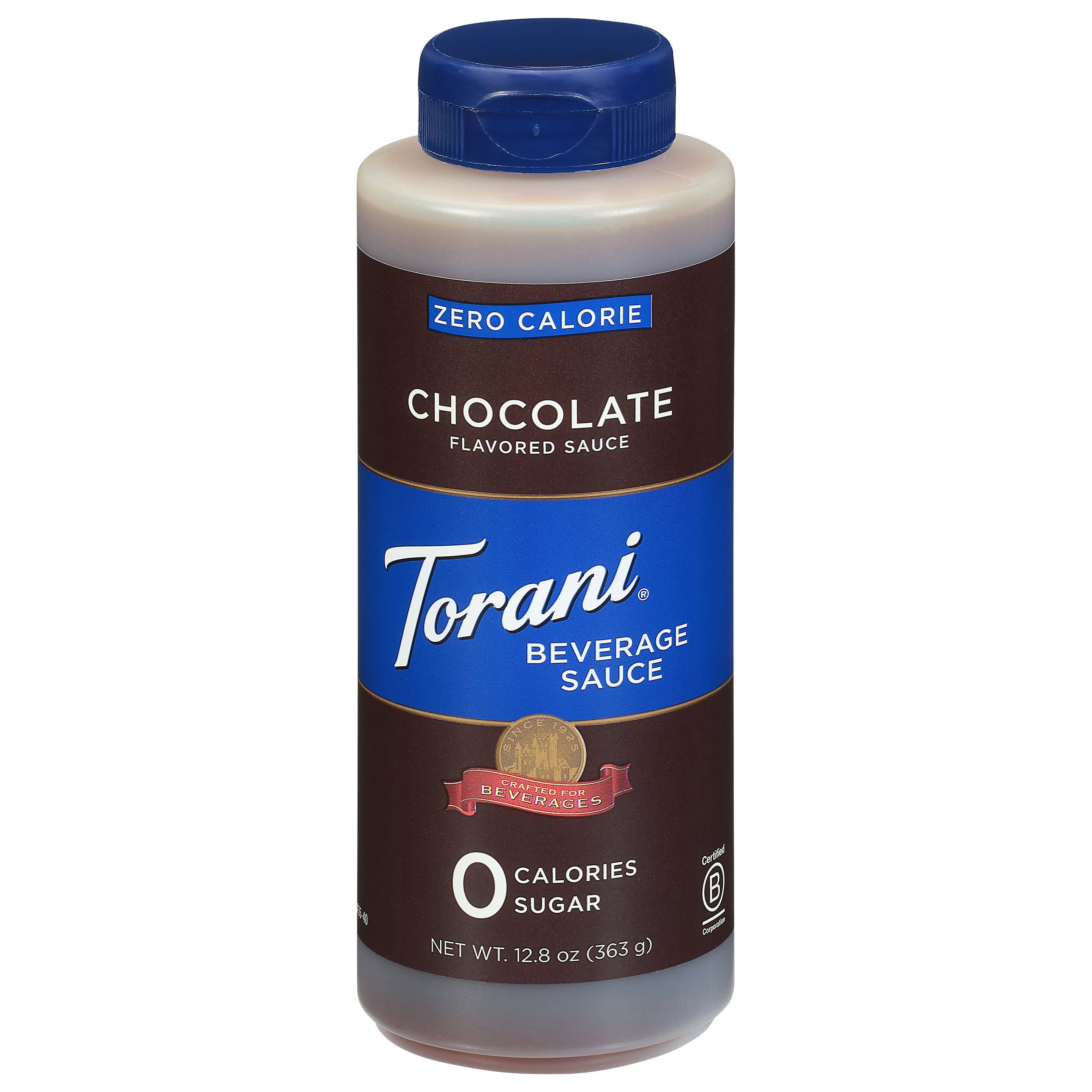 Torani Zero Calorie Chocolate Flavored Beverage Sauce 12.8 oz - Case of 4