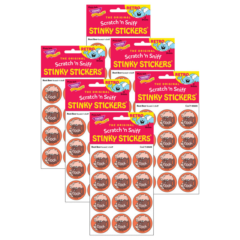 TREND - Cool/Root Beer Scented Stickers, 24 Per Pack, 6 Packs