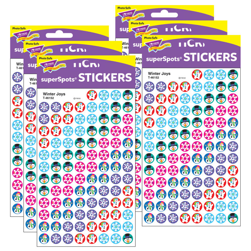 TREND - Winter Joys superSpots® Stickers, 800 Per Pack, 6 Packs
