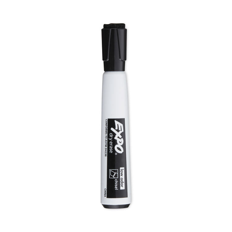 EXPO - Magnetic Dry Erase Marker, Broad Chisel Tip, Black, 4/Pack
