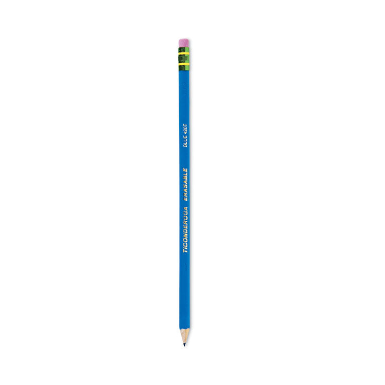 Ticonderoga - Erasable Colored Pencils, 2.6 mm, 2B (#1), Blue Lead, Blue Barrel, Dozen