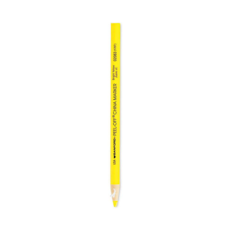 Sharpie - Peel-Off China Markers, Yellow, Dozen