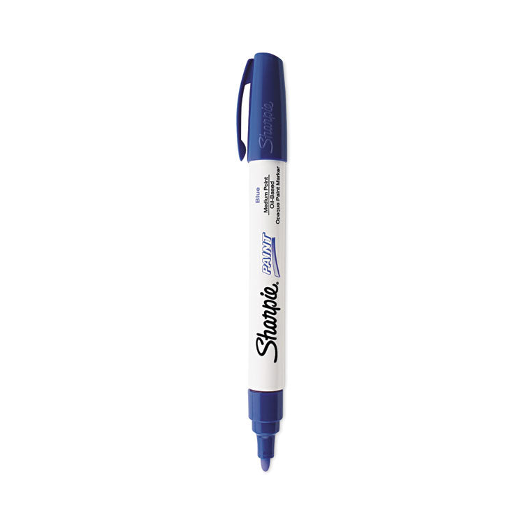 Sharpie - Permanent Paint Marker, Medium Bullet Tip, Blue, Dozen