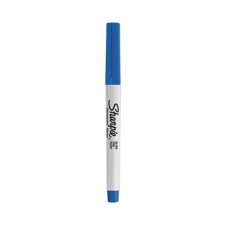 Sharpie - Ultra Fine Tip Permanent Marker, Extra-Fine Needle Tip, Blue, Dozen