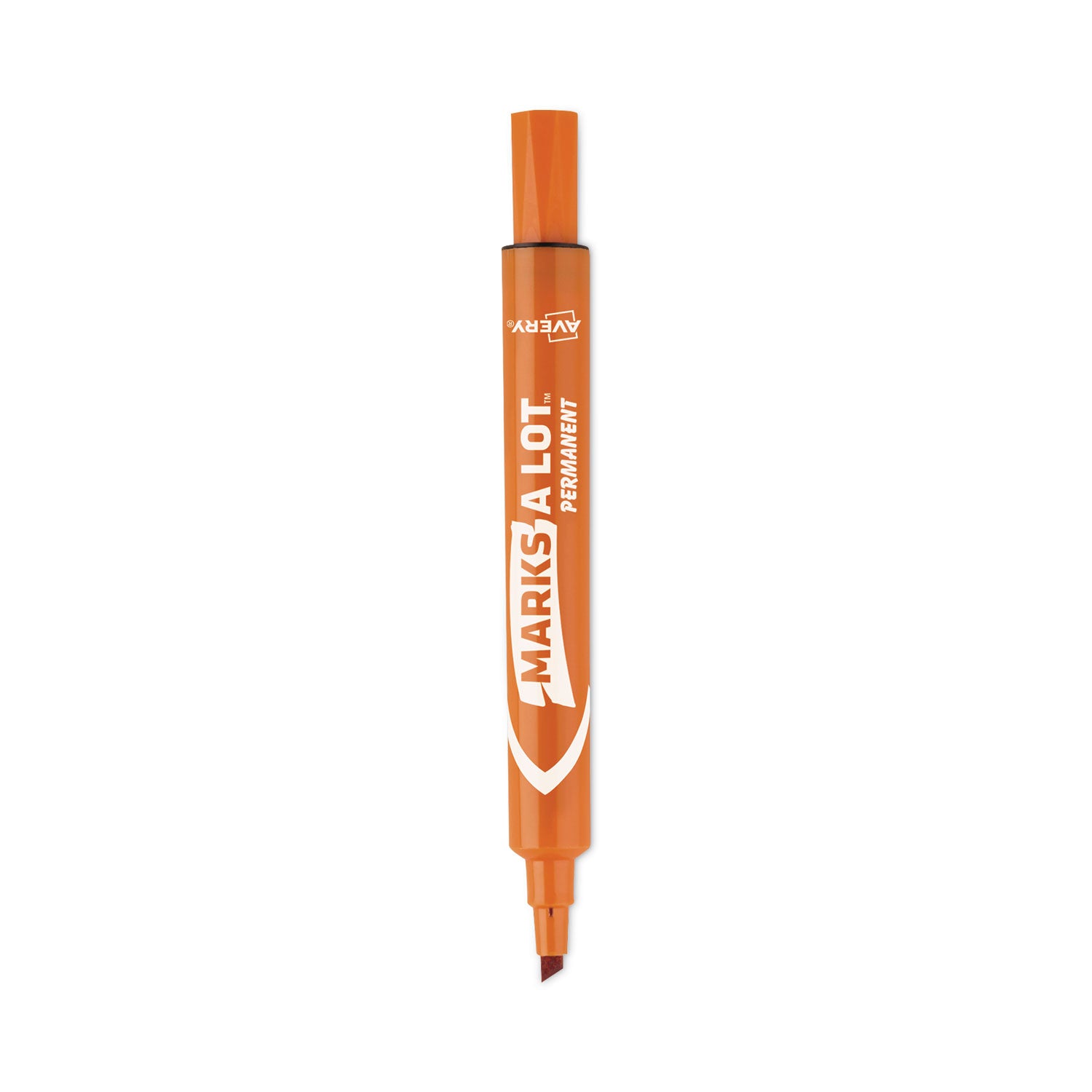 Marks A Lot Large Desk-Style Permanent Marker, Broad Chisel Tip, Orange, Dozen (8883)