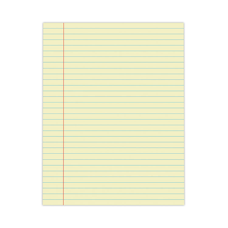 Universal - Glue Top Pads, Wide/Legal Rule, 50 Canary-Yellow 8.5 x 11 Sheets, Dozen