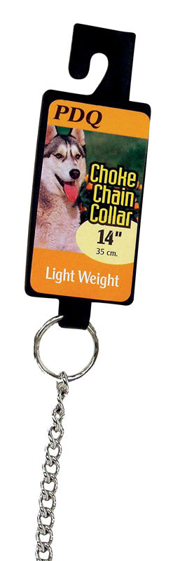 PDQ - PDQ Silver Lightweight Steel Dog Choke Chain Collar Medium