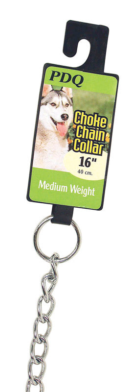 PDQ - PDQ Silver Steel Dog Choke Chain Collar Medium