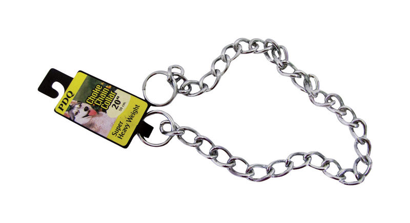 PDQ - PDQ Silver Chain Steel Dog Collar Large/X-Large [12520]