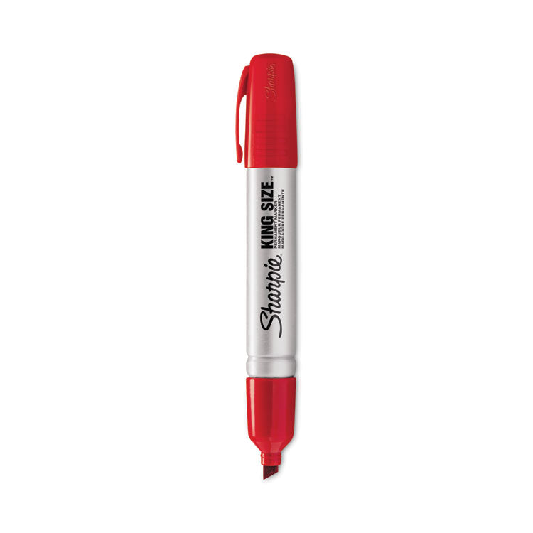 Sharpie - King Size Permanent Marker, Broad Chisel Tip, Red, Dozen